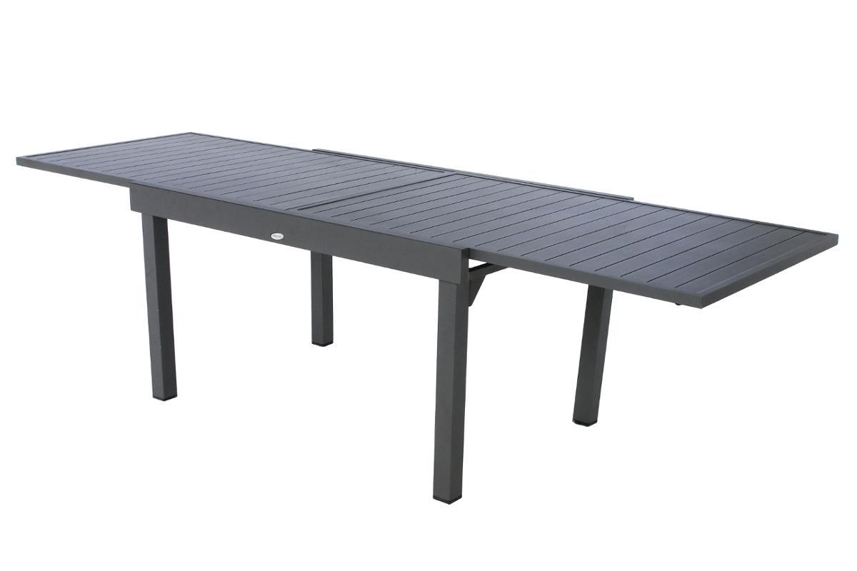 TABLE PIAZZA EXTENSIBLE ALUMINIUM GRAPHITE 10 PLACES