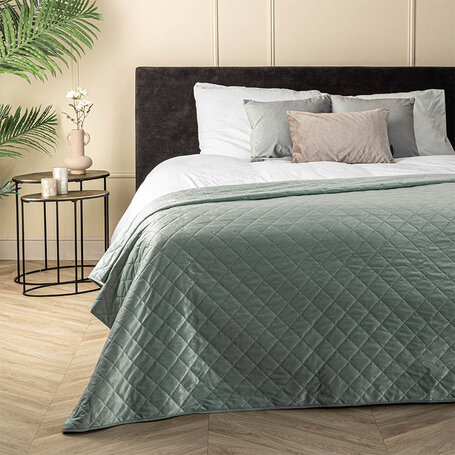 Bedsprei Velvet Ruit - Groen