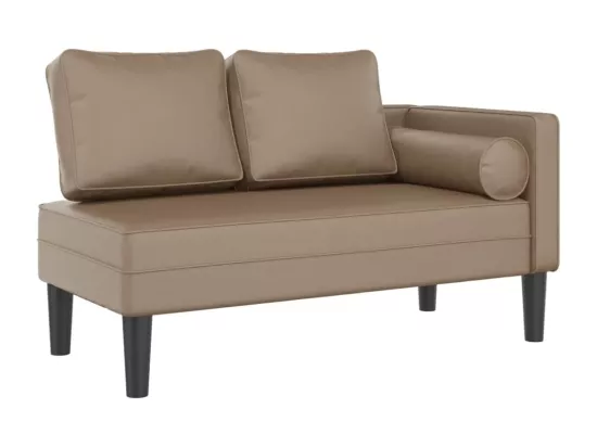 Prolenta Premium - Chaise longue avec coussins cappuccino similicuir