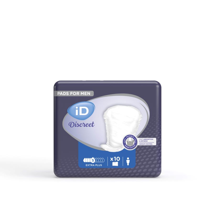 ID DISCREET Discreet for Men<br>10 Stück, Beutel, 305x185/70mm, Extra Plus