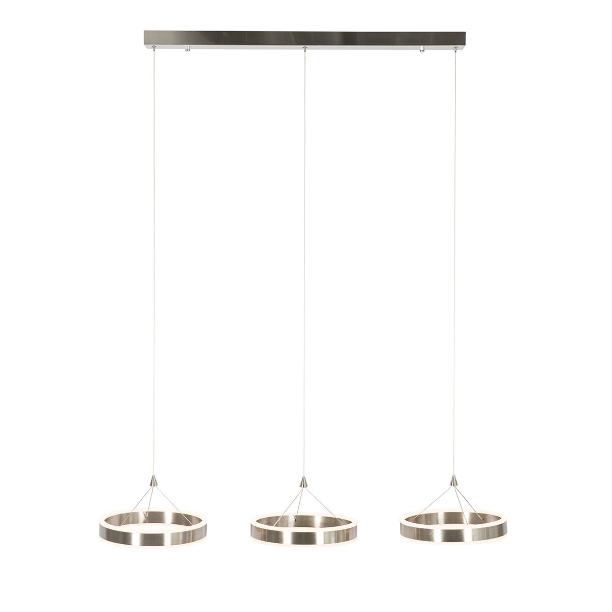 Hanglamp staal langwerpig incl. LED 3-staps dimbaar 3-lichts - Lyani