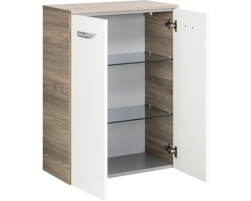 Middelhoge kast FACKELMANN Luxor steen essen wit 83x60,5 cm
