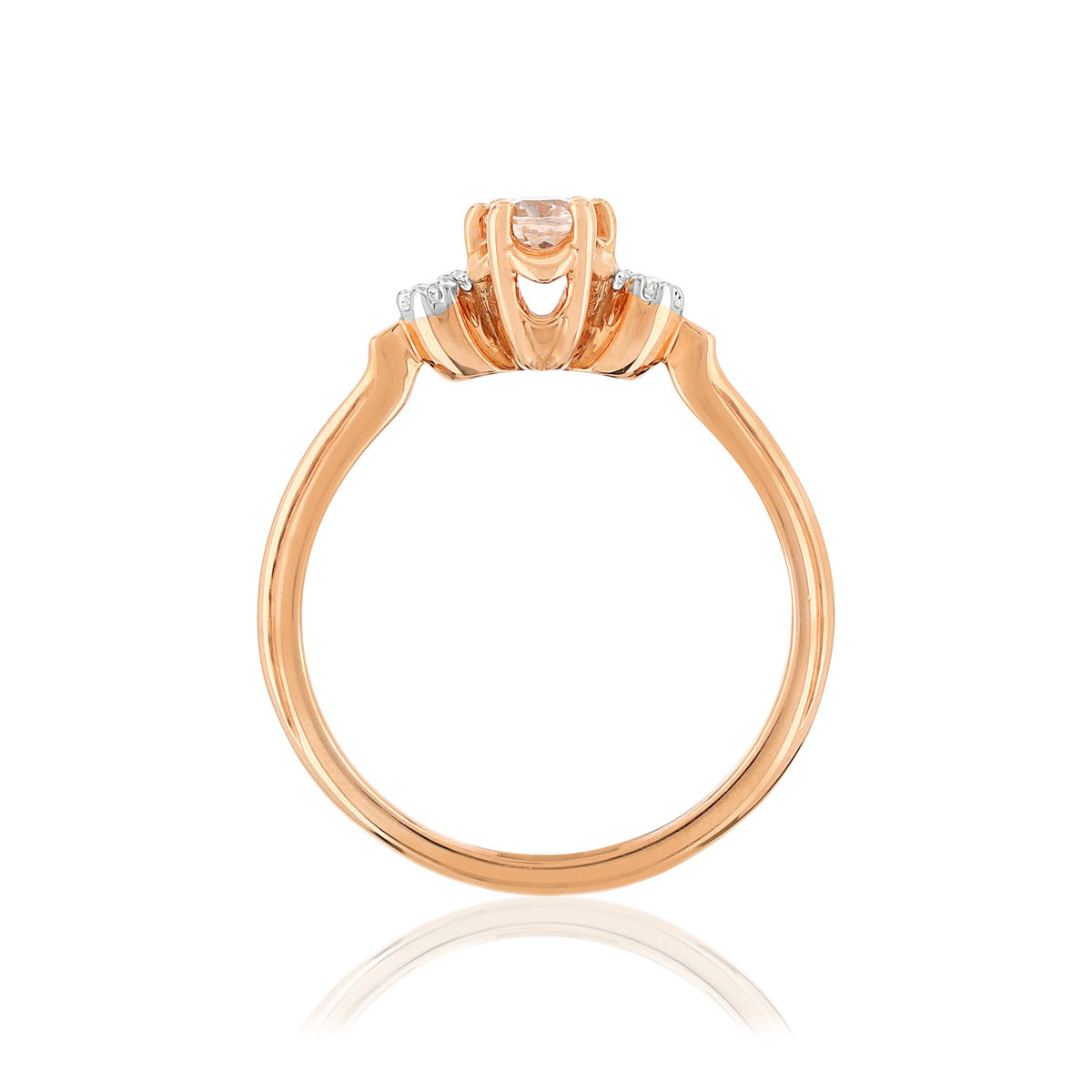 Bague or 375 2 tons morganite ovale et diamants