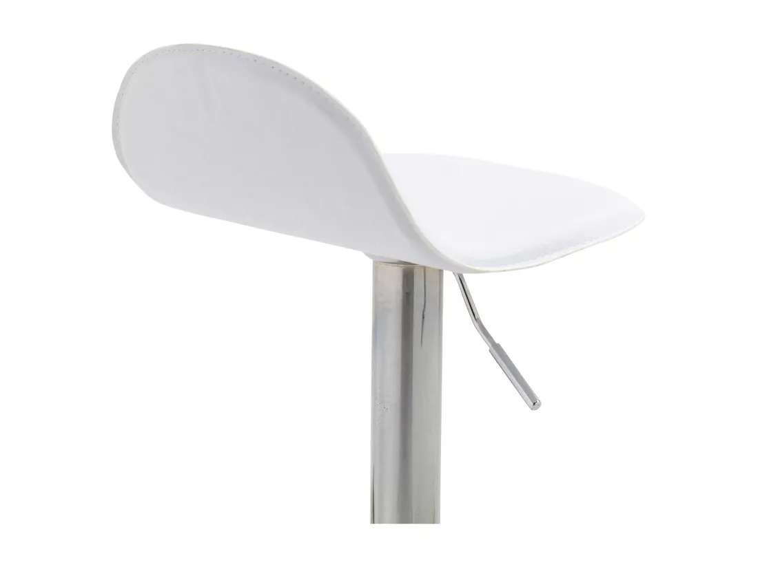 Lot de 2 Tabourets de bar - Similicuir & Métal - Blanc - Lana V2