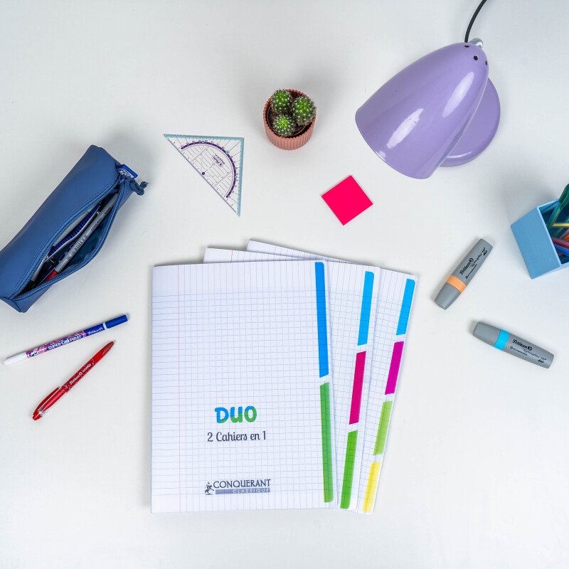 Cahier 3 Sections Conquerant Classique Agrafe 240X320 96P 90G Seyes Polypro Incolore