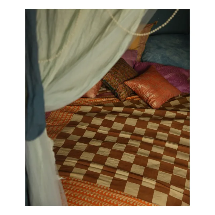 Doing Goods Plaid Checkmate et totebag en coton | Jaune moutarde