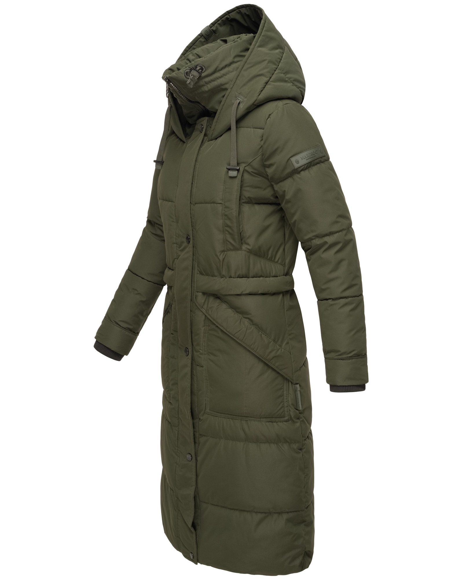MARIKOO Damen Winter Steppmantel Stepp Jacke Mantel Parka warm mit Stehkragen & Kapuze Ayumii