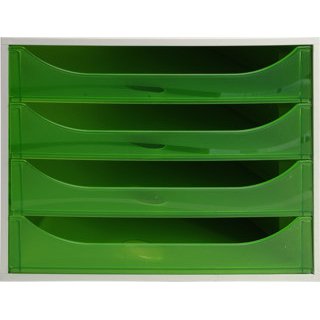 Module de classement ECOBOX, 4 tiroirs, gris