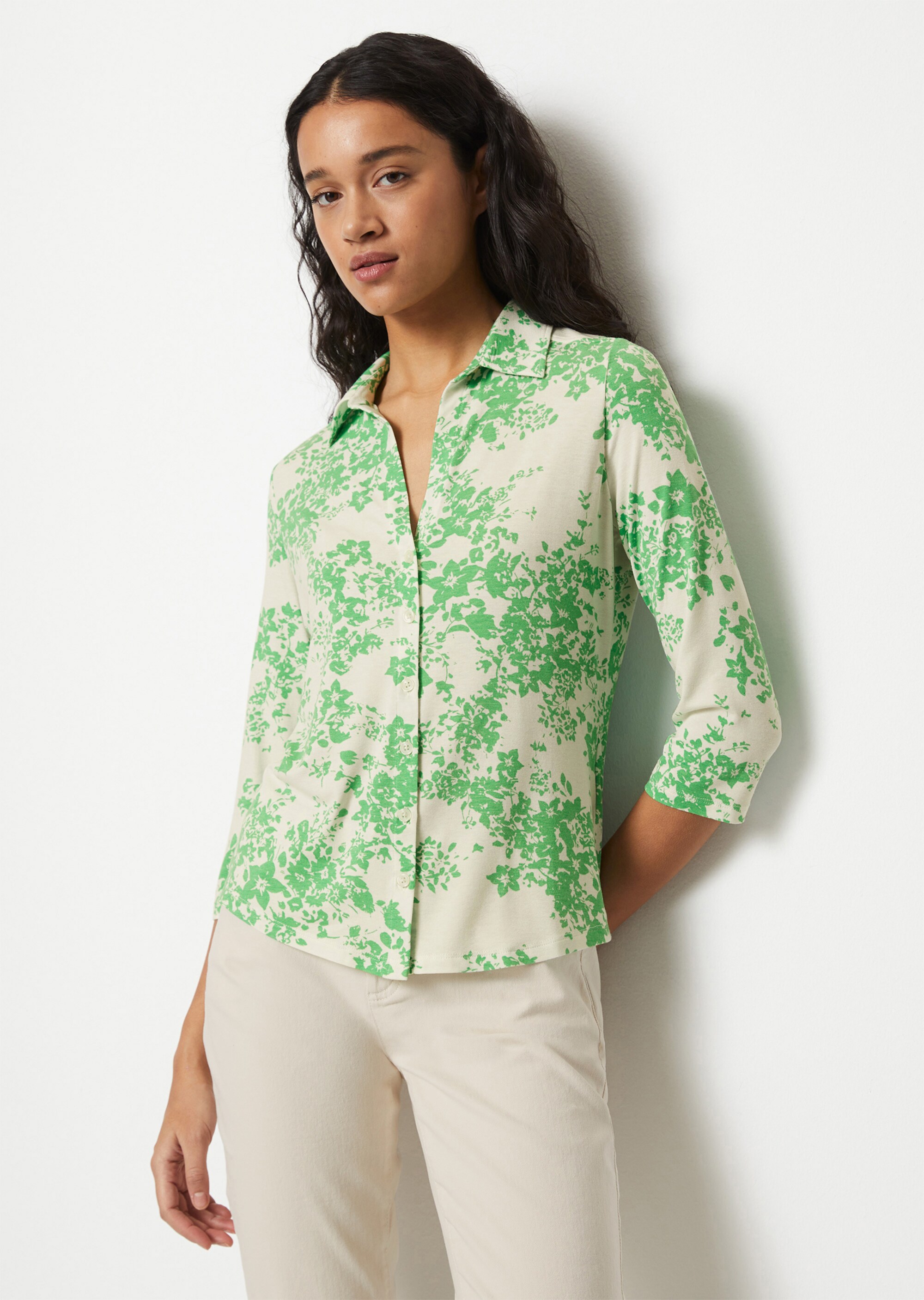 Jersey-Print-Bluse regularaus LENZING™ ECOVERO™