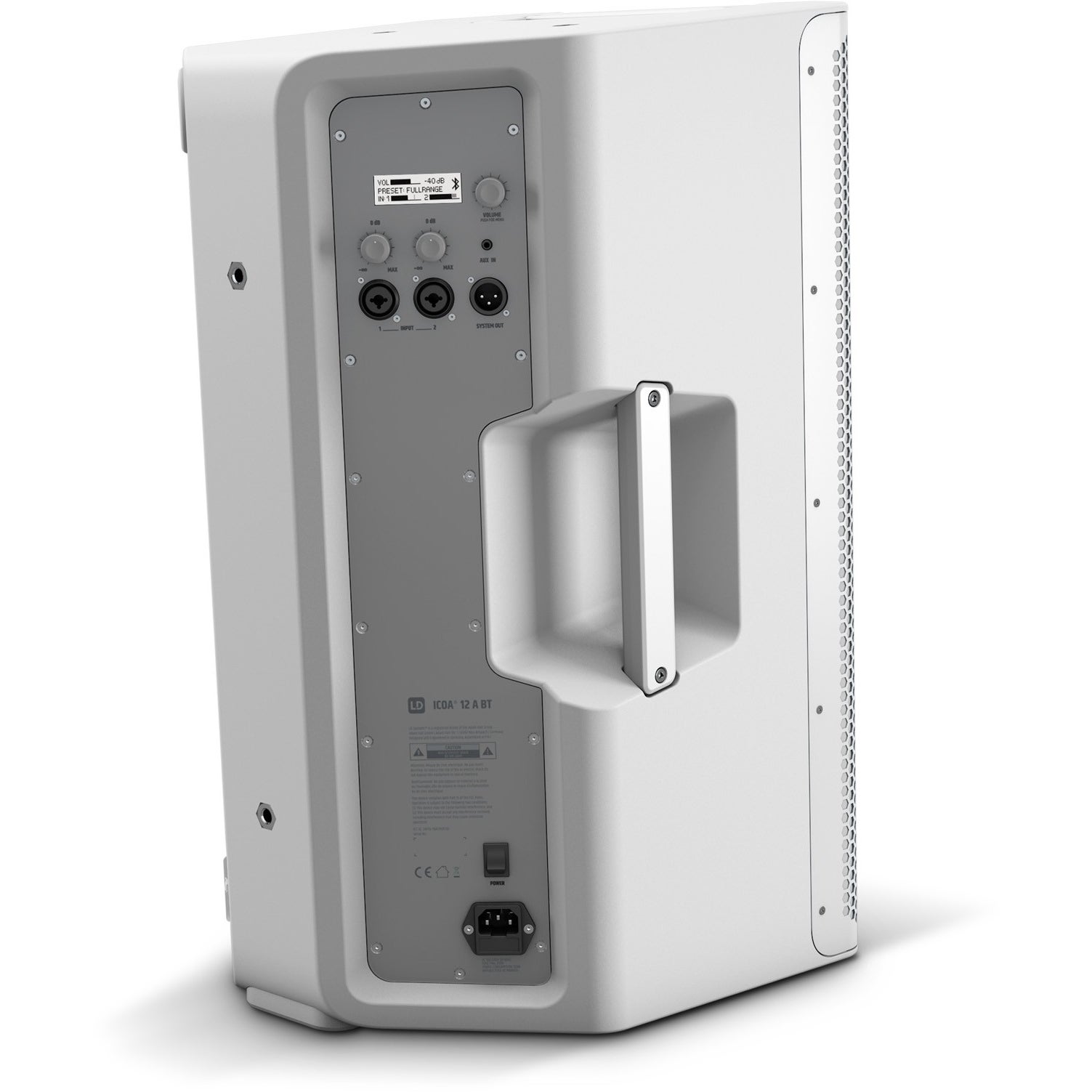 LD Systems ICOA 12 A BT W 12 inch actieve coaxiale PA luidspreker met Bluetooth (wit)