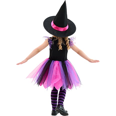 Halloween pink heks kostume str. 128