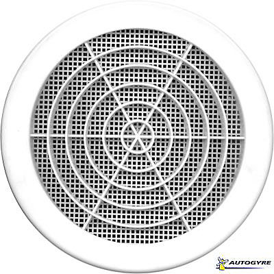 Grille d'aération PVC Autogyre avec moutiquaire blanche Ø 182 mm