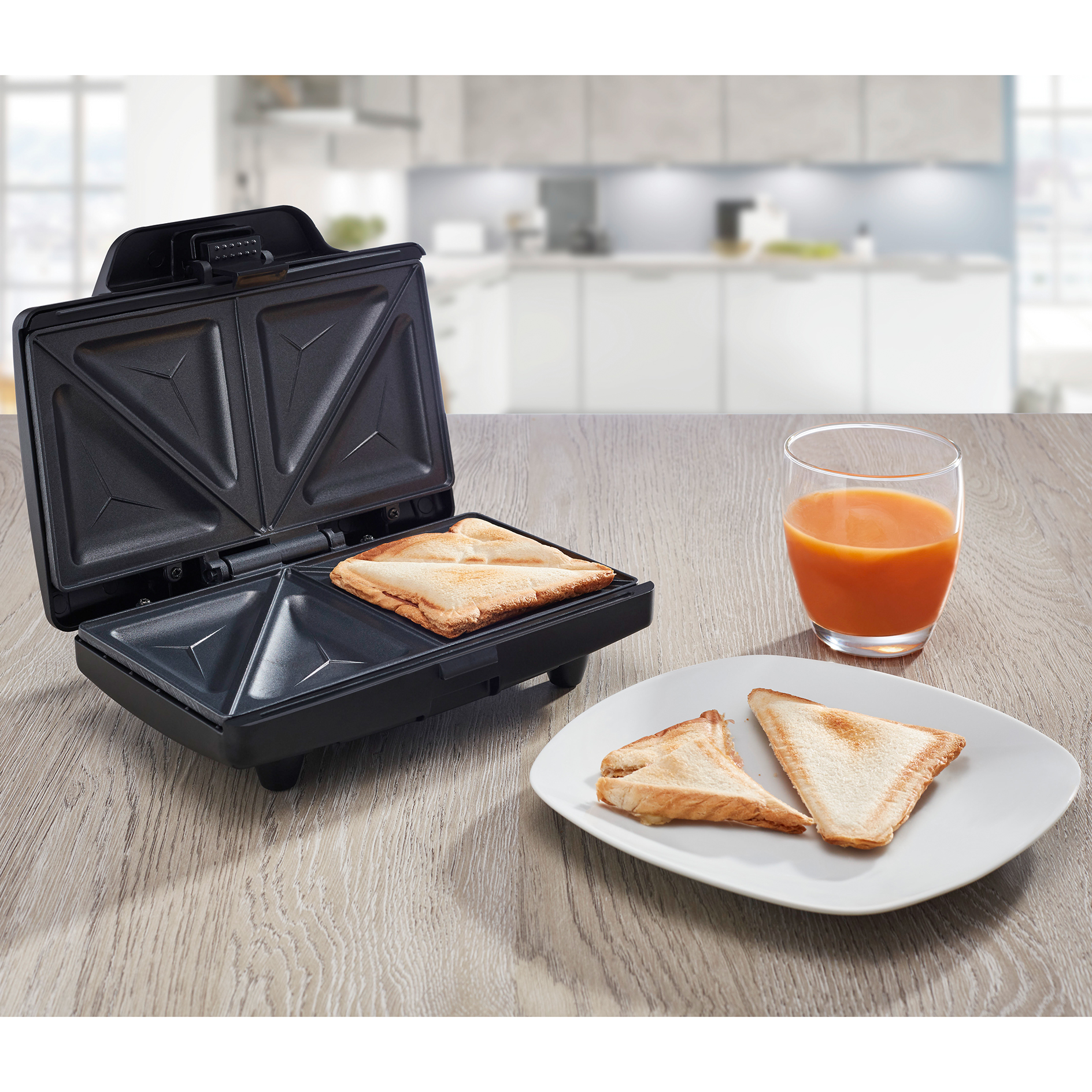 TECHNOLUX Sandwichmaker - schwarz matt - 750 Watt