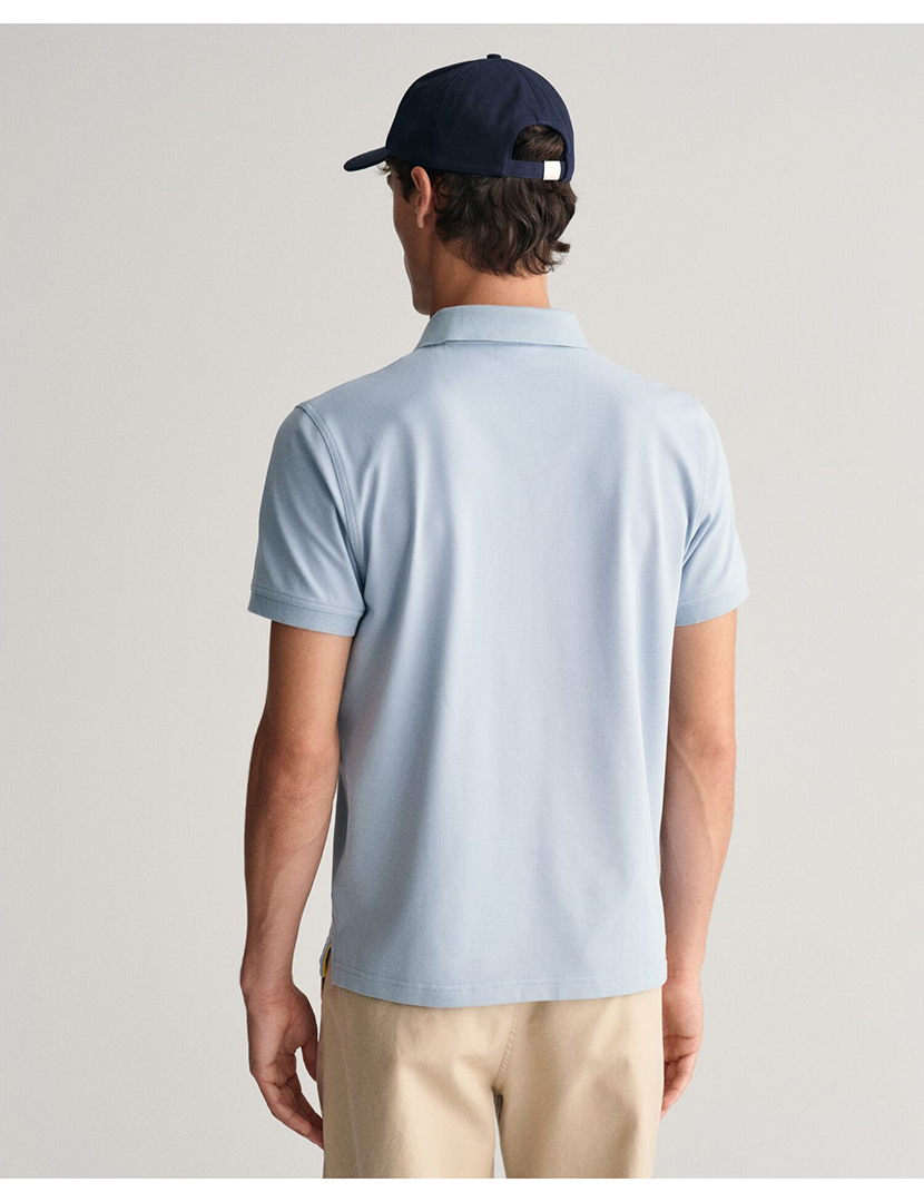 Regular Fit Contrast Piqué Polo Blue