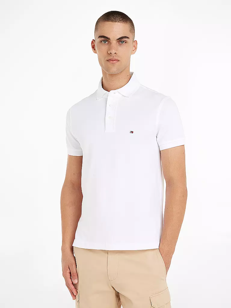 TOMMY HILFIGER Poloshirt Slim Fit weiss