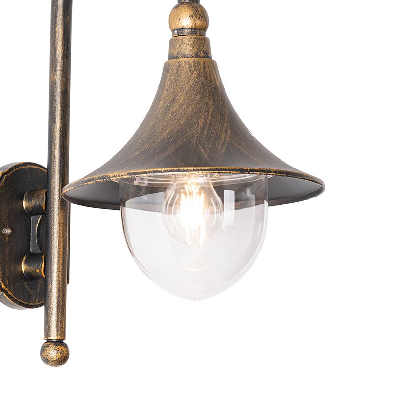 Klassieke buiten wandlamp antiek goud IP44 - Daphne
