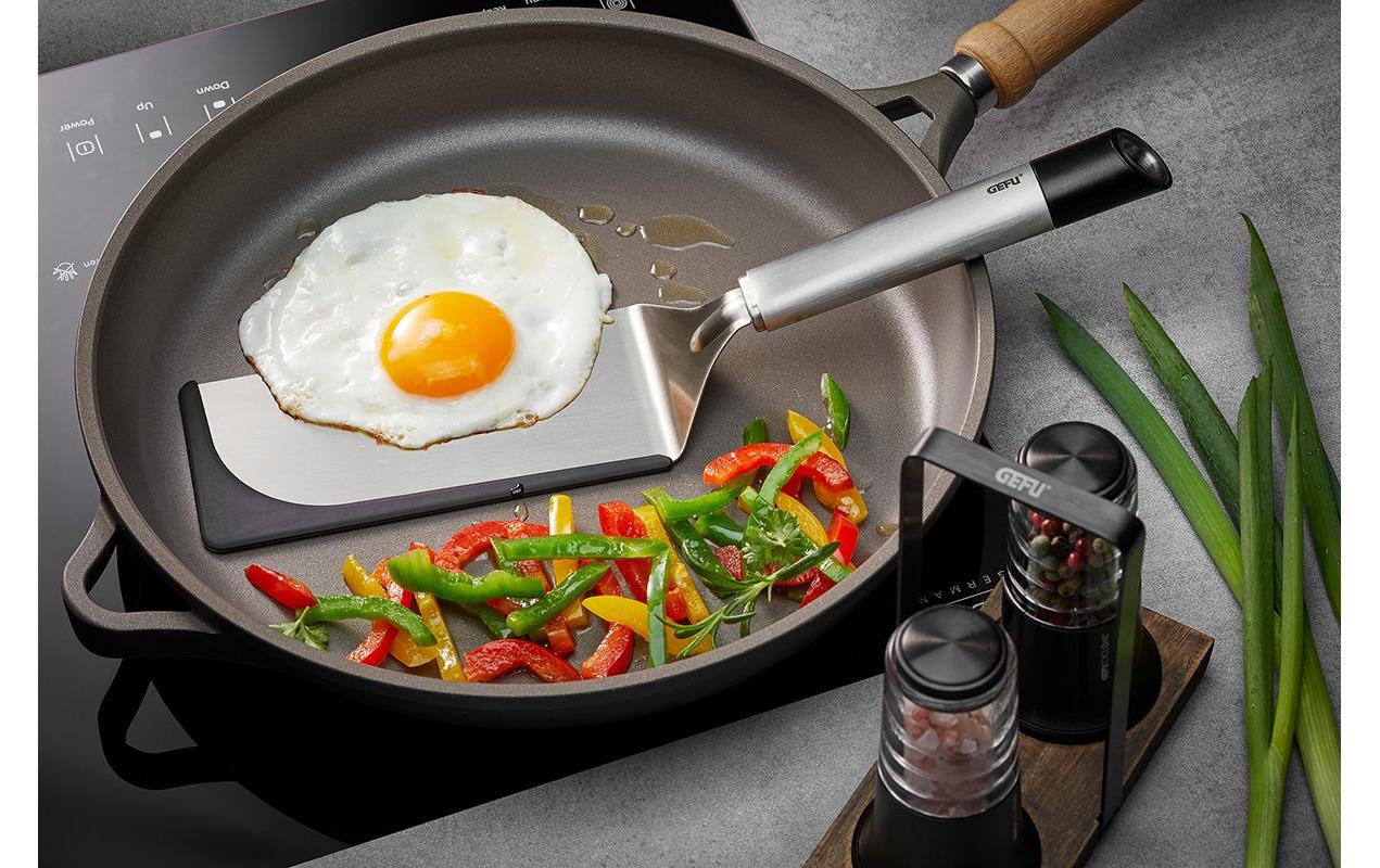 Pfannenwender Primeline 32.5 cm, Schwarz/SilberSandwich-Palette mit ergonomischem Griff