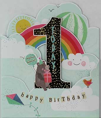1st Birthday Bear Card