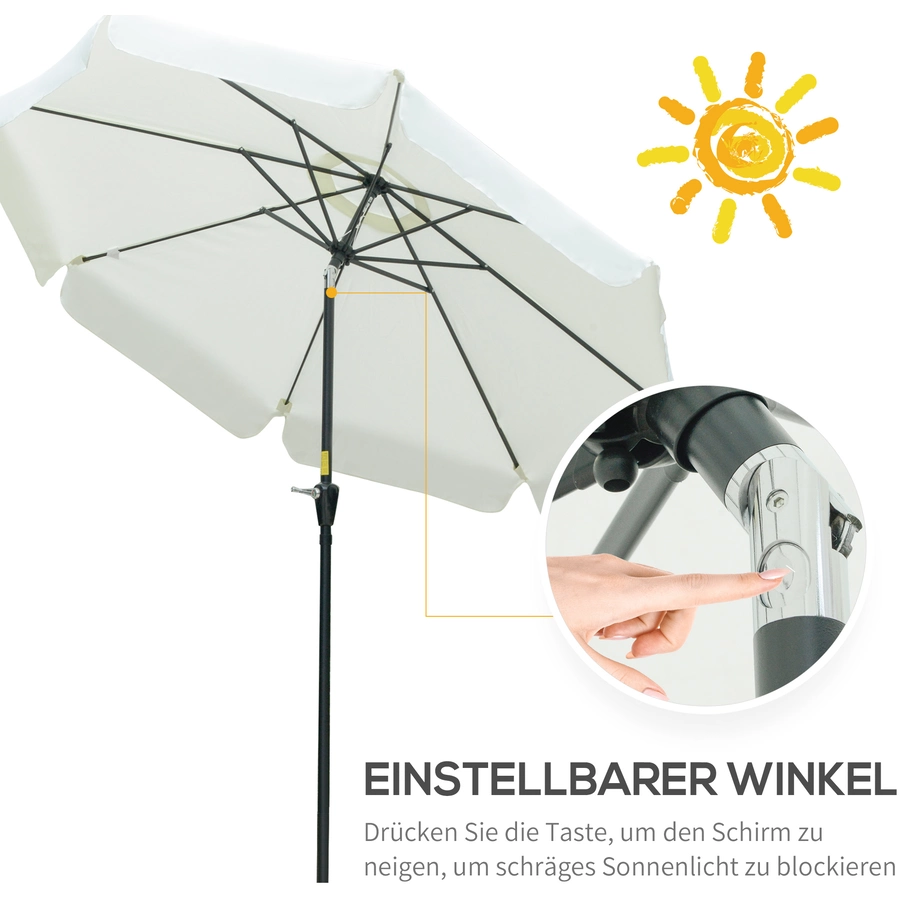 Outsunny Sonnenschirm mit Entlüftung beige