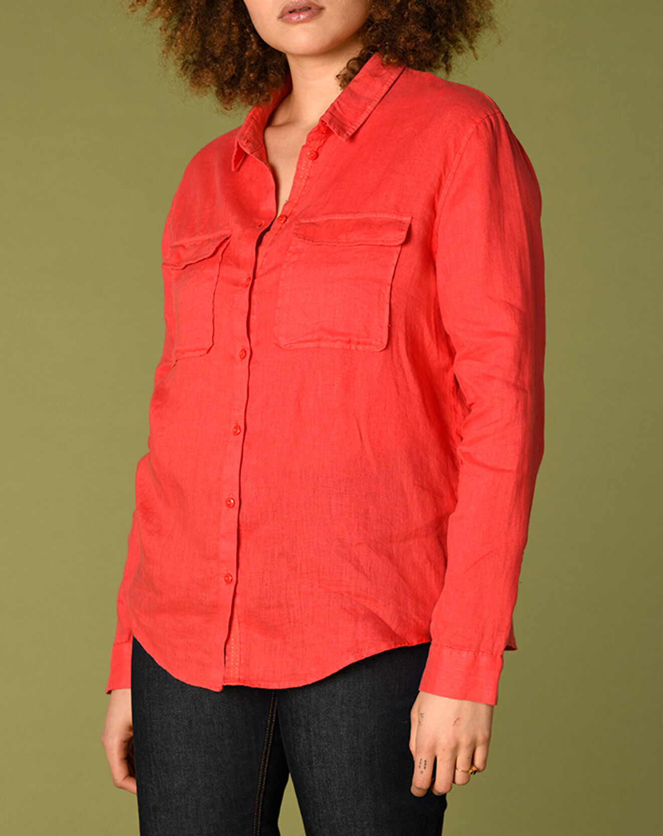 Harris Wilson Chemise 100% Lin Lilas fraise