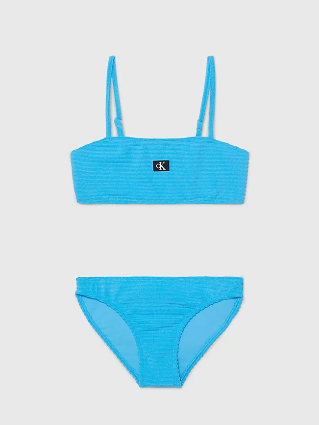 Conjunto de biquíni feminino com sutiã e calcinha - CK Monogram Rib
