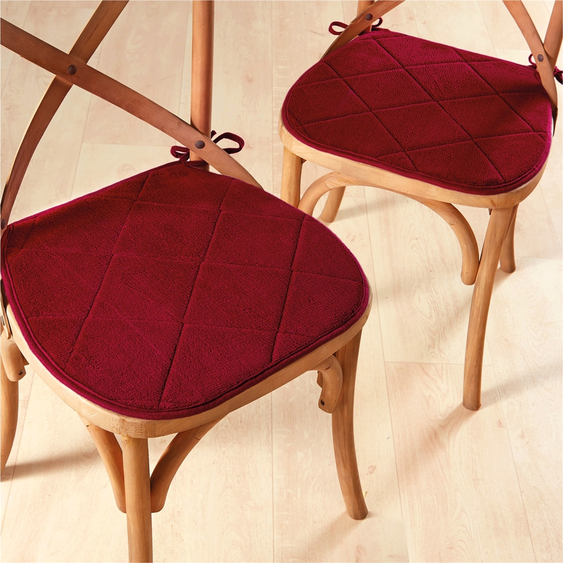 Galettes de chaise à mémoire de forme bordeaux