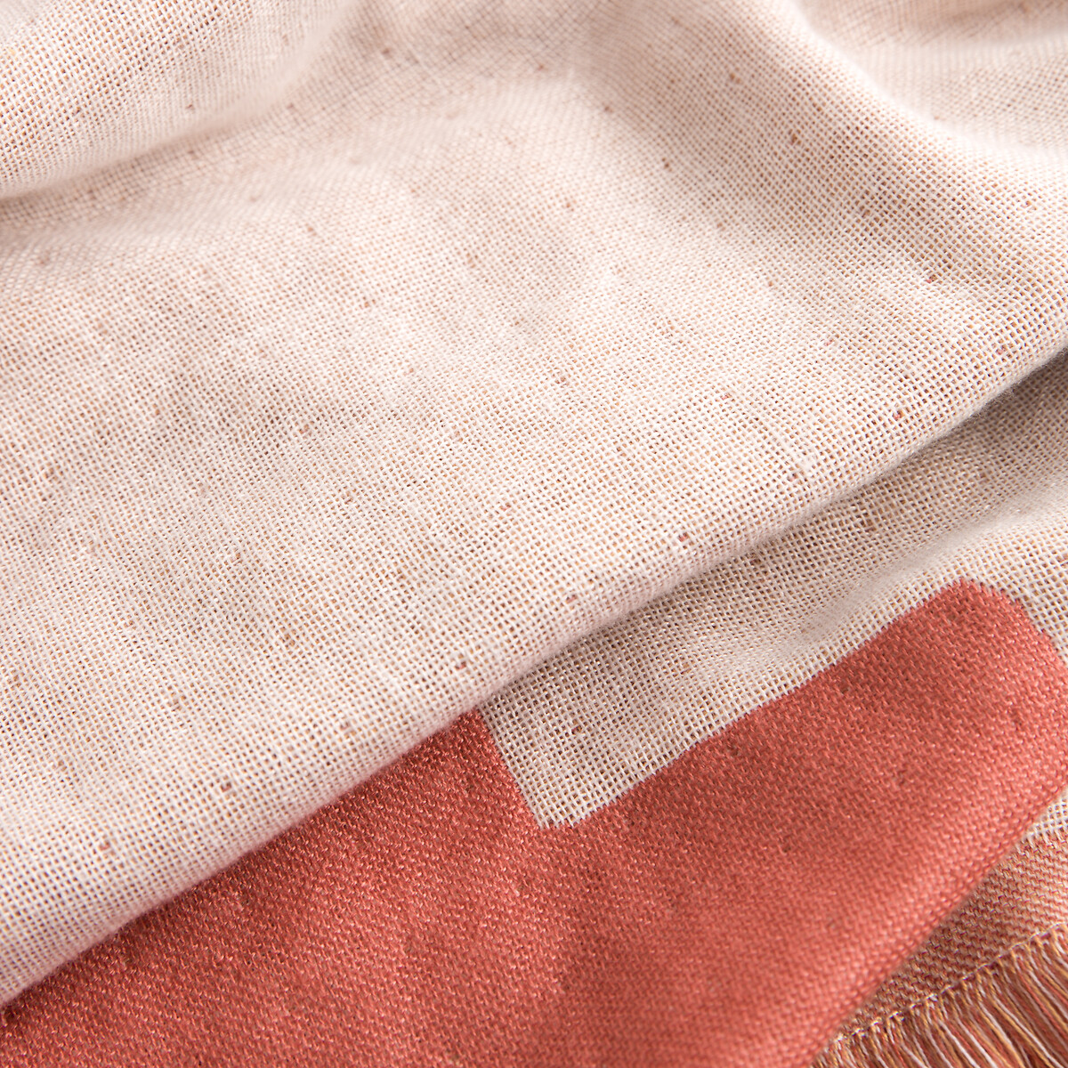 LA REDOUTE INTERIORS<br>Xadrez em jacquard com franjas, Santorini