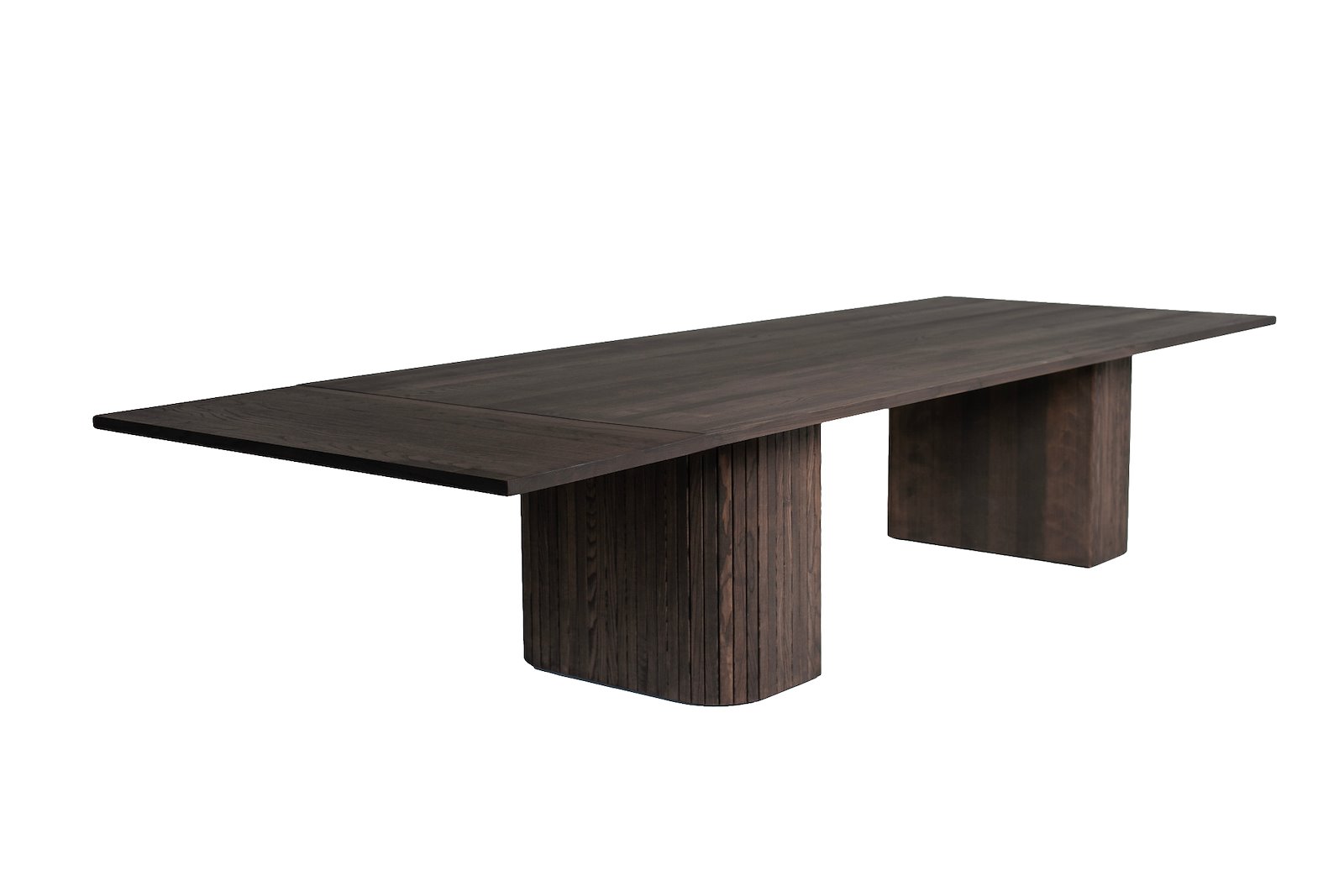 Woodcraft spisebord Røkfarget oljet ask. 100x220 cm. Split top B, kant nr. 1 og ben nr. 4