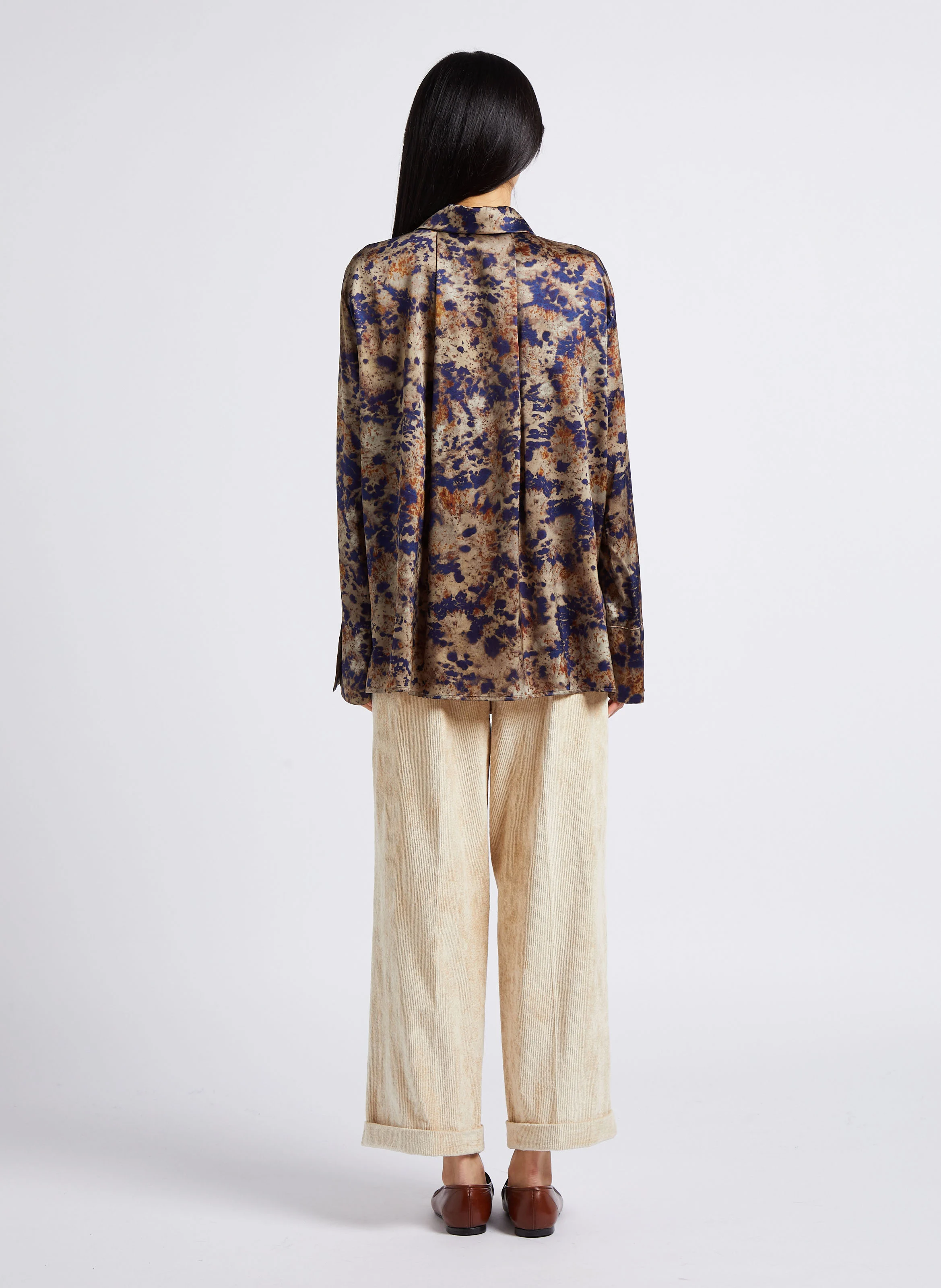 DANGO - Pantalon large en coton mélangé | Beige