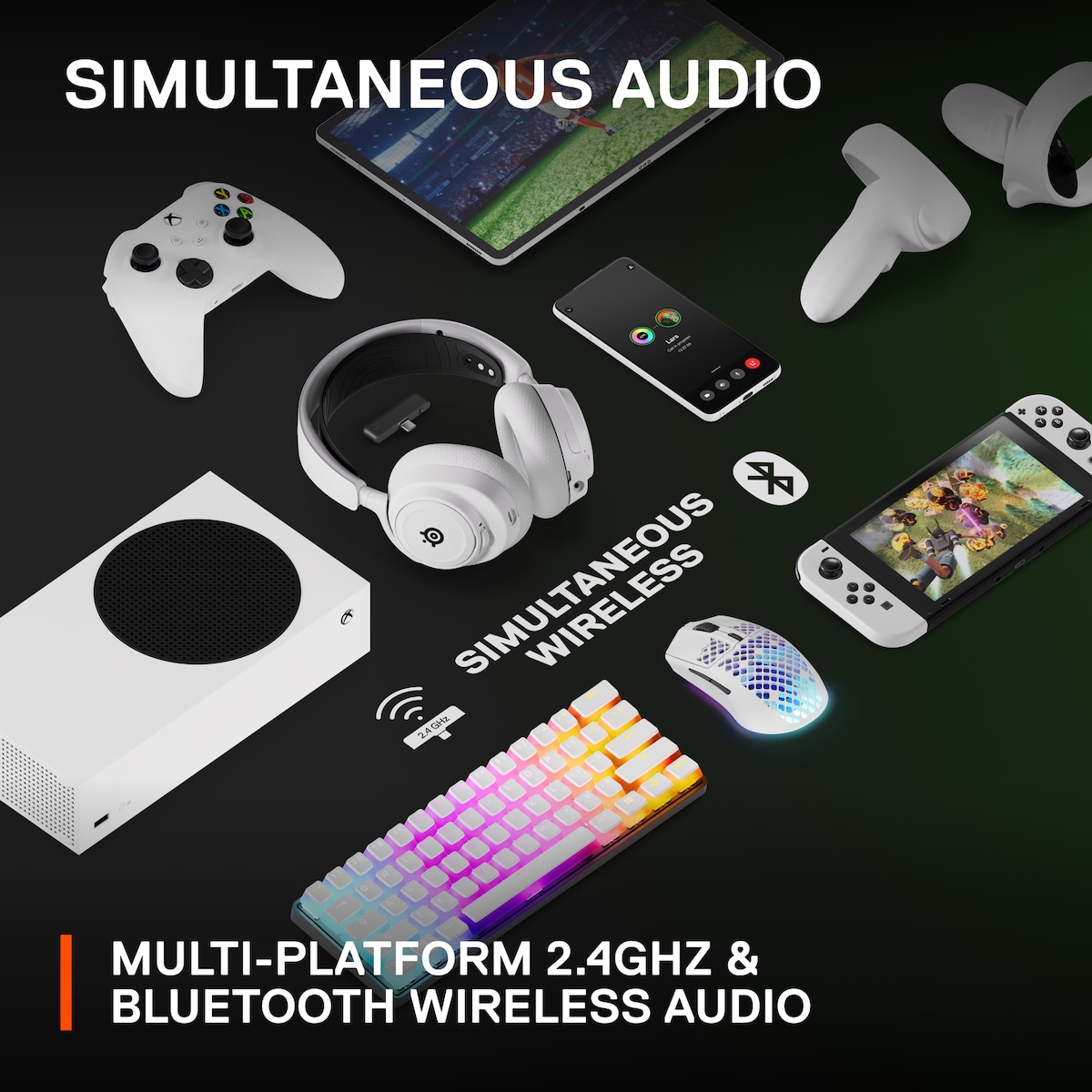 SteelSeries Arctis Nova 7X trådløst gaming headset (hvit)