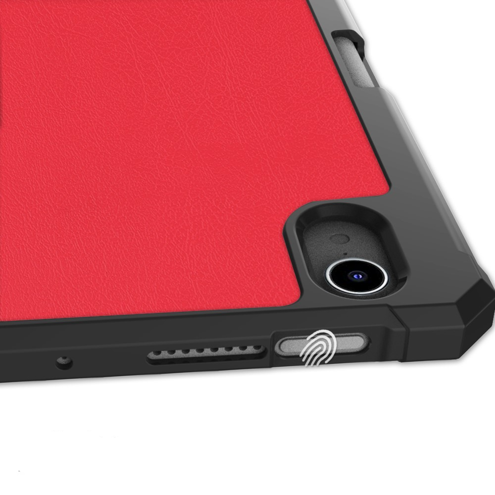 iPad Mini 7 (2024) / Mini 6 (2021) Leder Tasche Smart Cover Hülle - Rot