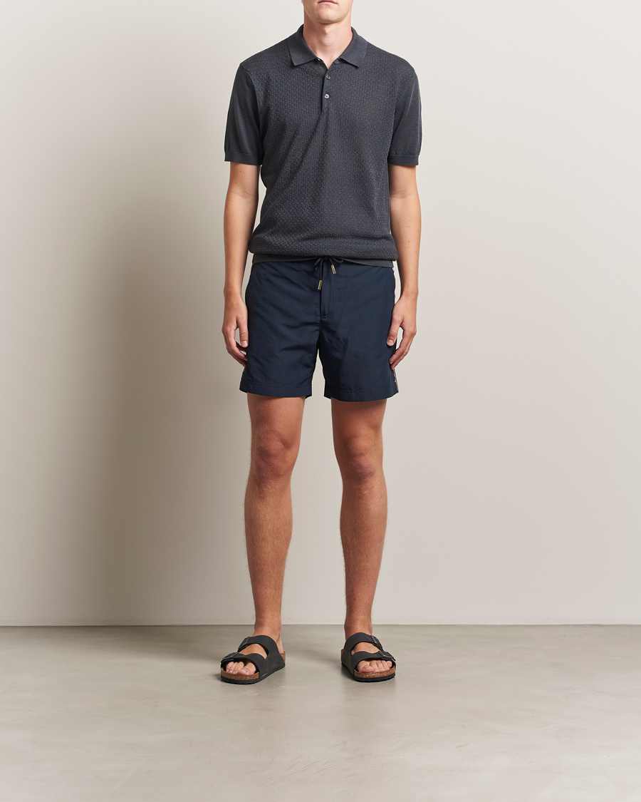 Orlebar Brown Bulldog Drawcord Stripe Swimshorts Night Iris