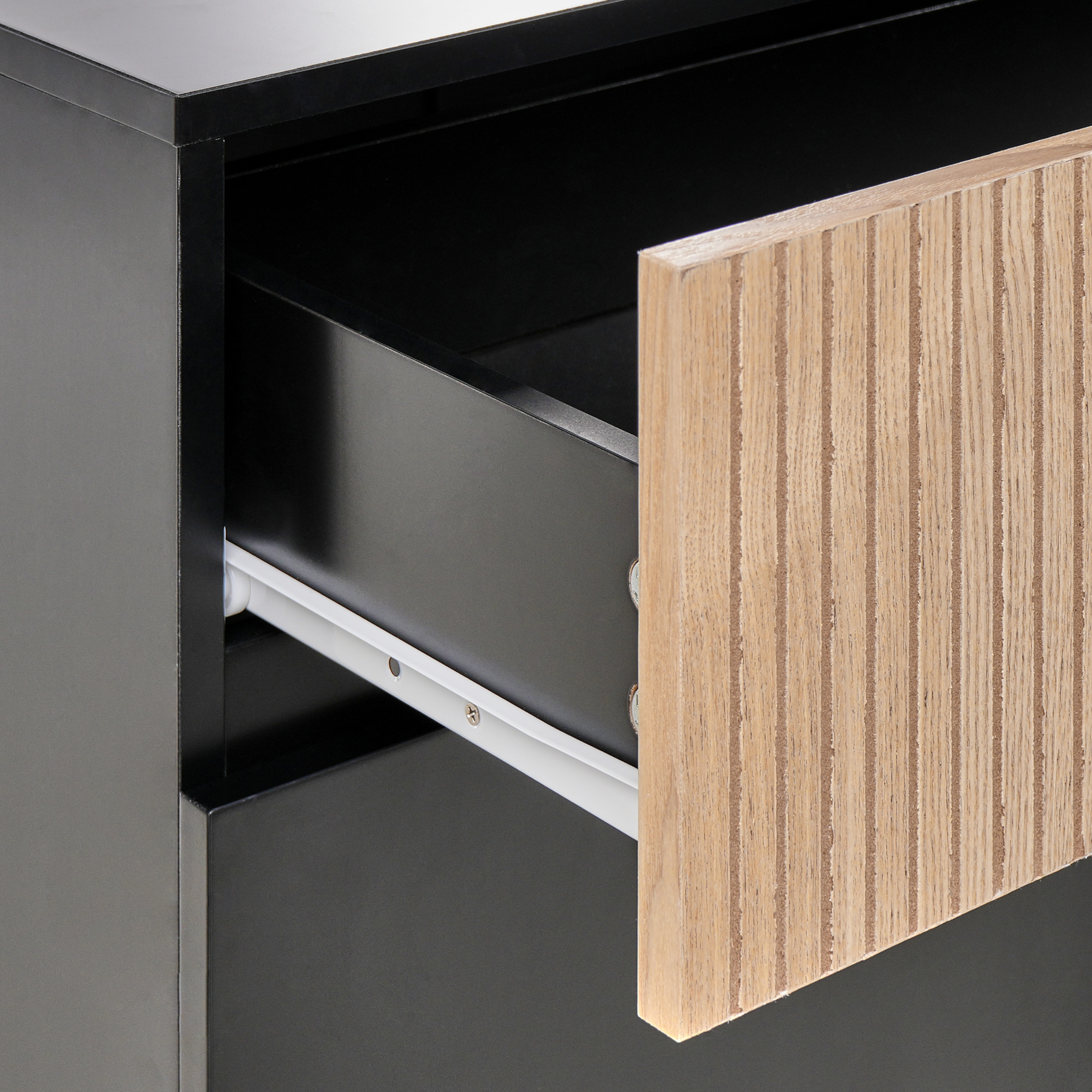 Beliani - BLYTHE - Sideboard 2-deurs - Zwart|Bruin - MDF