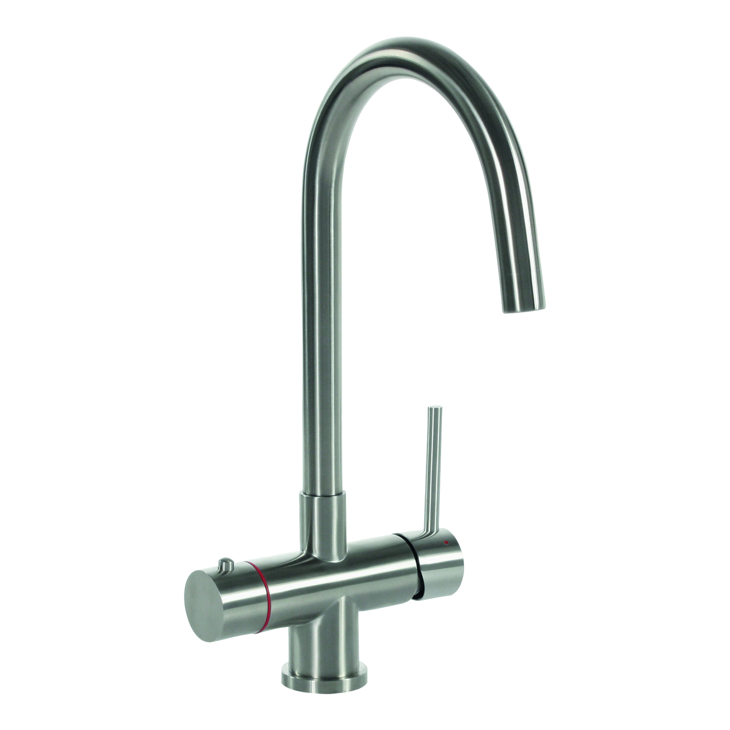 Selsiuz Inox kokend water kraan met single boiler en C-uitloopkraan inox