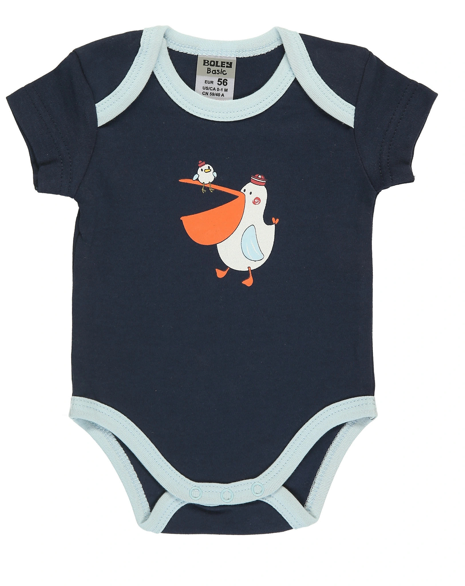 Kurzarm-Body AT THE SEA 3er-Pack in blau