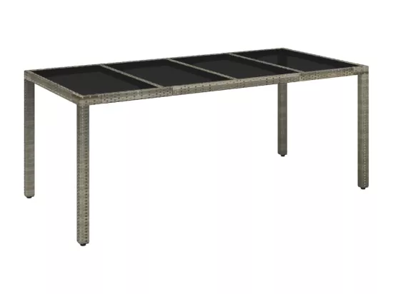 Mobilier à dîner de jardin et coussins 7 pièces gris rotin