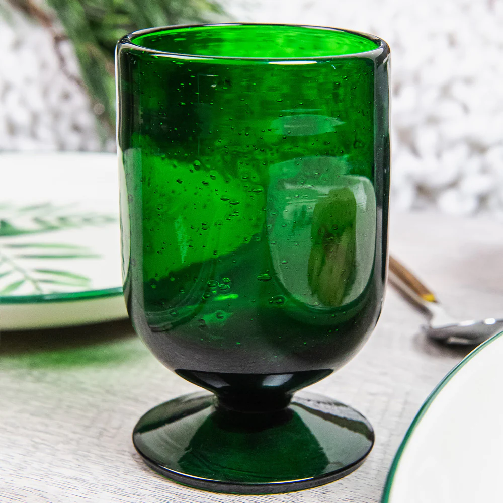Verre à pied Gordes Bullé 25 cl vert (lot de 6) Table passion