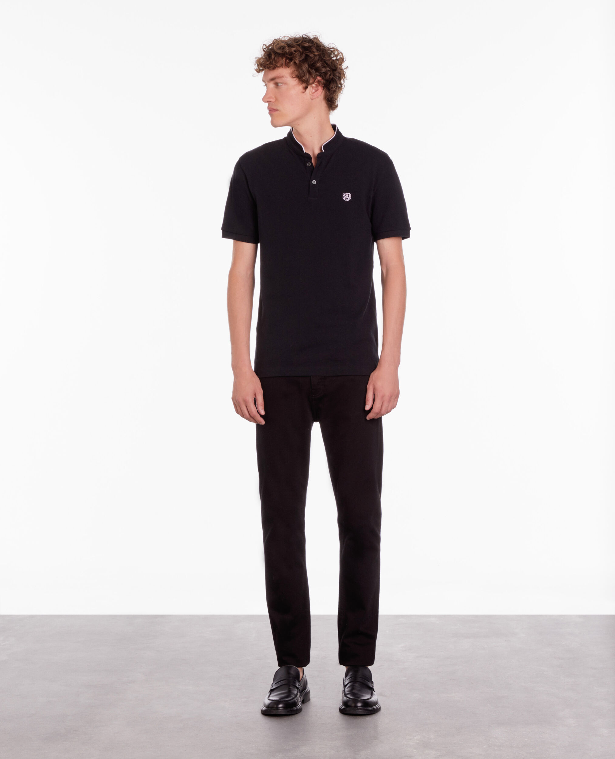 Polo noir en coton