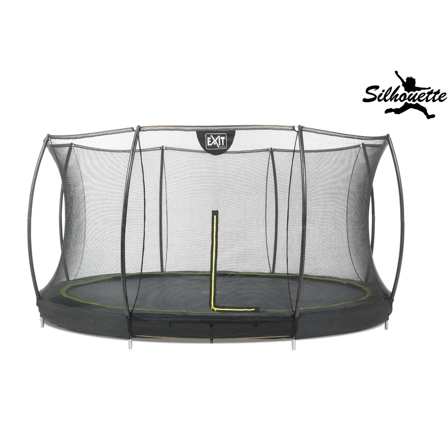 EXIT Bodentrampolin Silhouette ø366 cm mit Sicherheitsnetz - schwarz