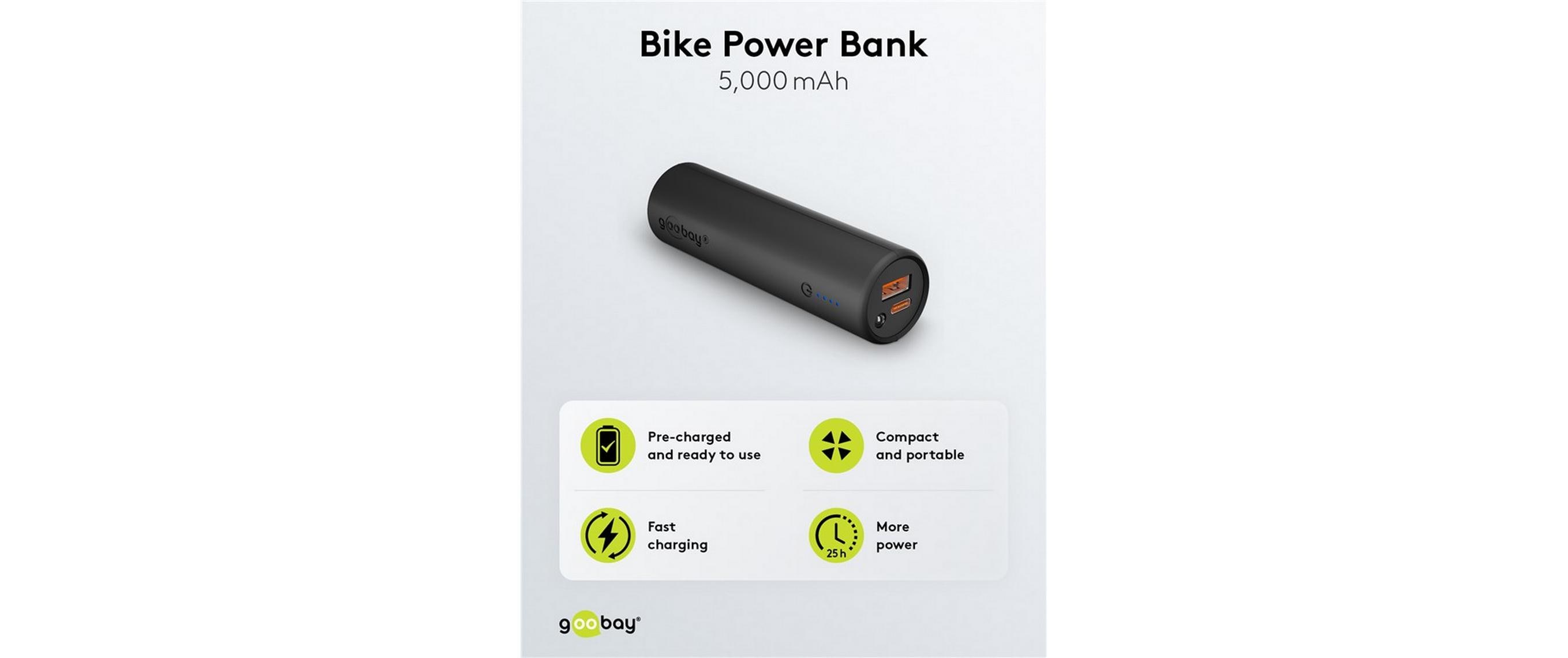 Powerbank Bike 5000 mAhBike-Powerbank inkl. Fahrradhalterung
