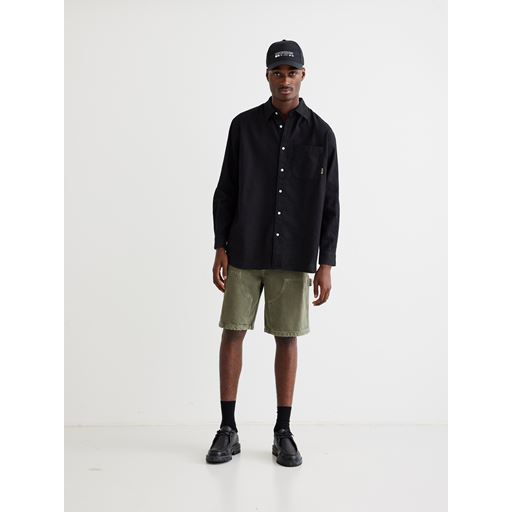 Woodbird Yuzo Linen Skjorte, Black, S