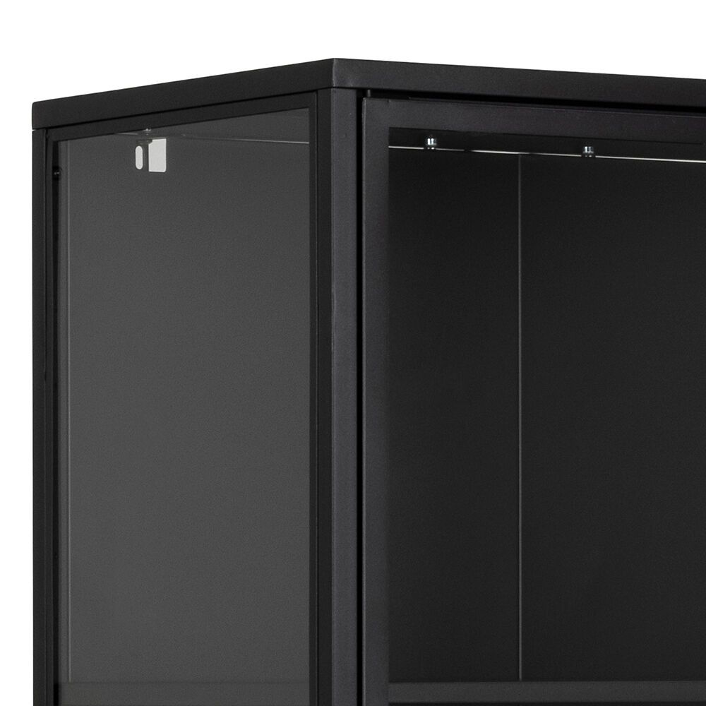 JAXTON Vitrine - Schwarz / B: 80.0 cm x T: 40.0 cm x H: 180.0 cm