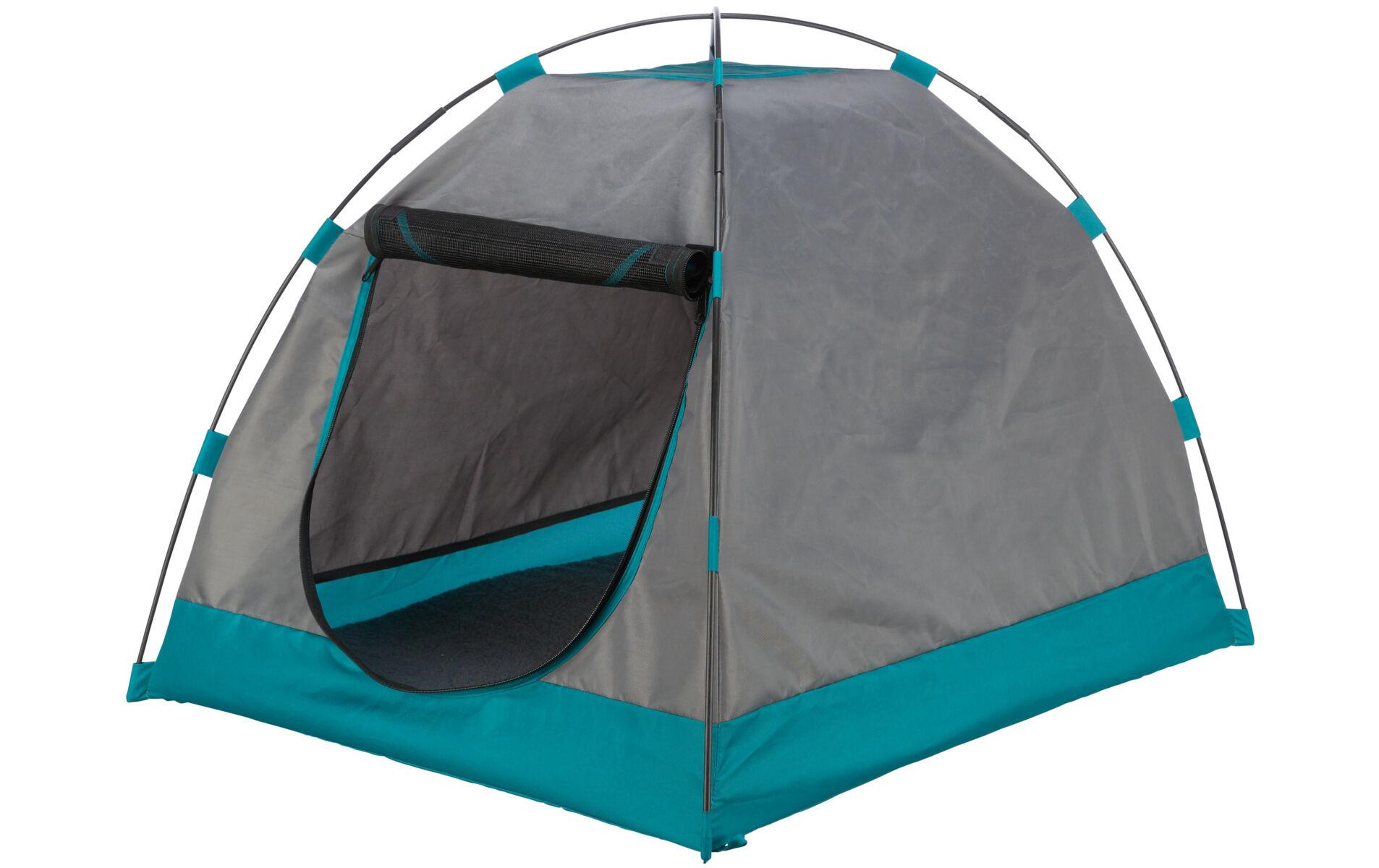 Zelt für Hunde, 80 × 63 × 65 cm, Dunkelgrau/PetrolHunde-Camp