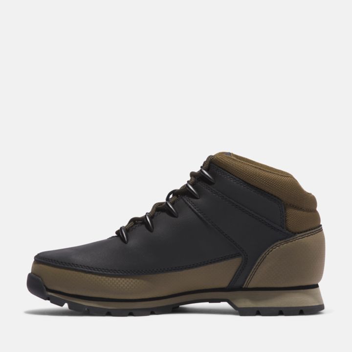 Bota de caminhada Euro Sprint Helcor para homens, nas cores verde e preta.