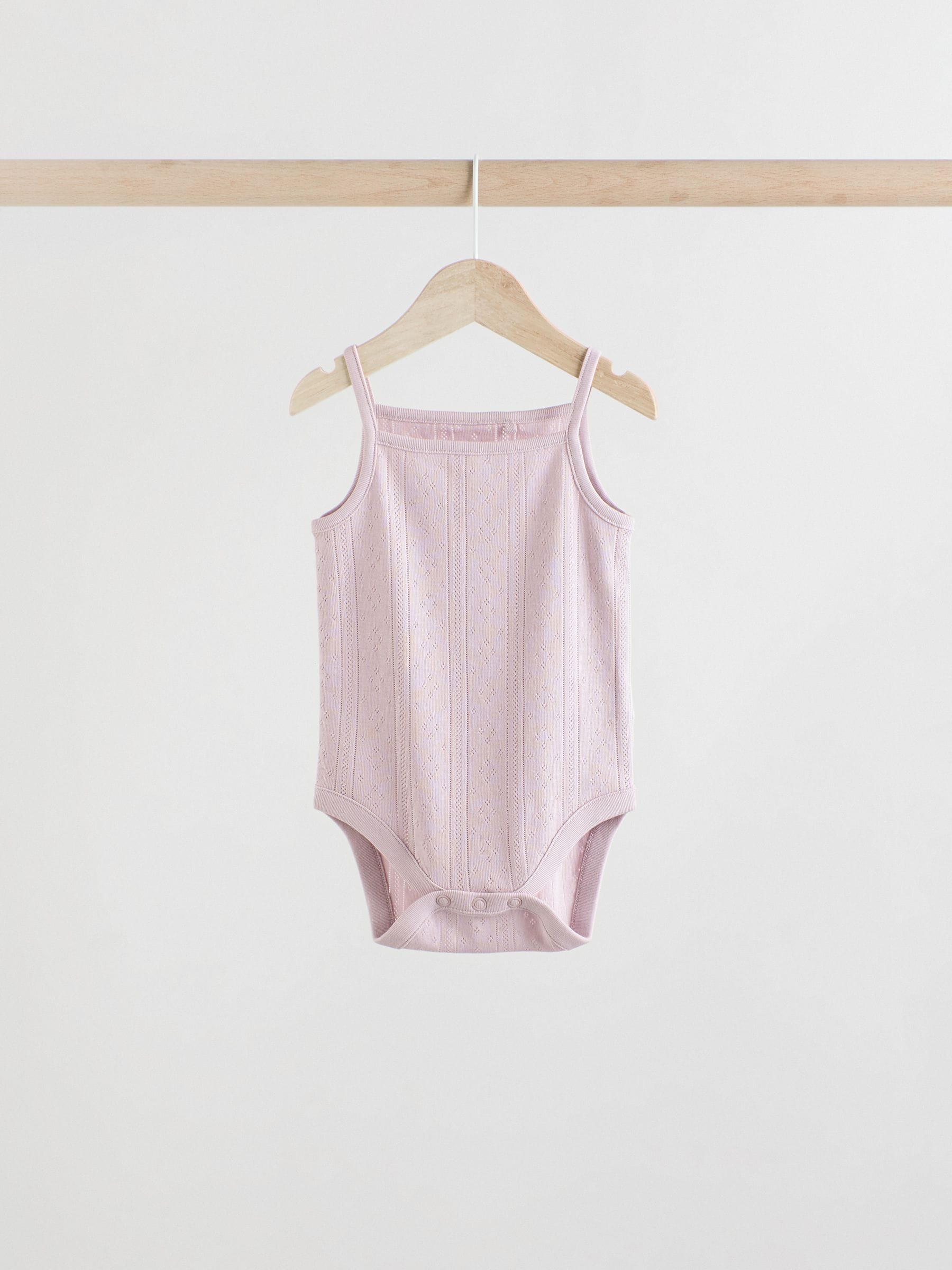 Pastel - 5 Pack Vest Pointelle Baby Bodysuits