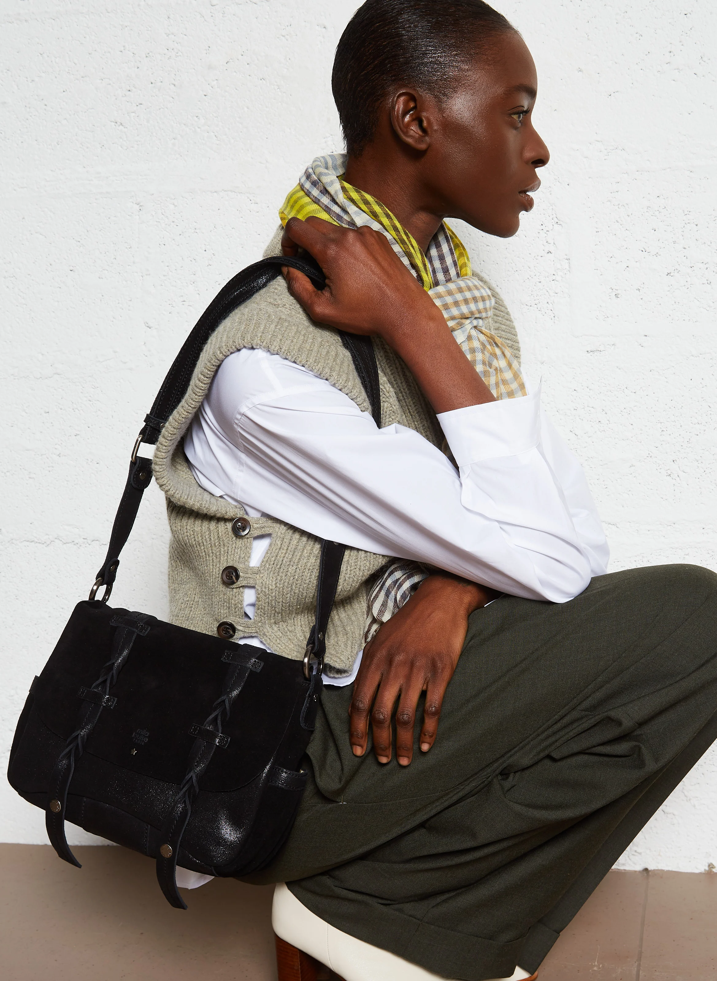 ALESS - Besace en cuir | Noir