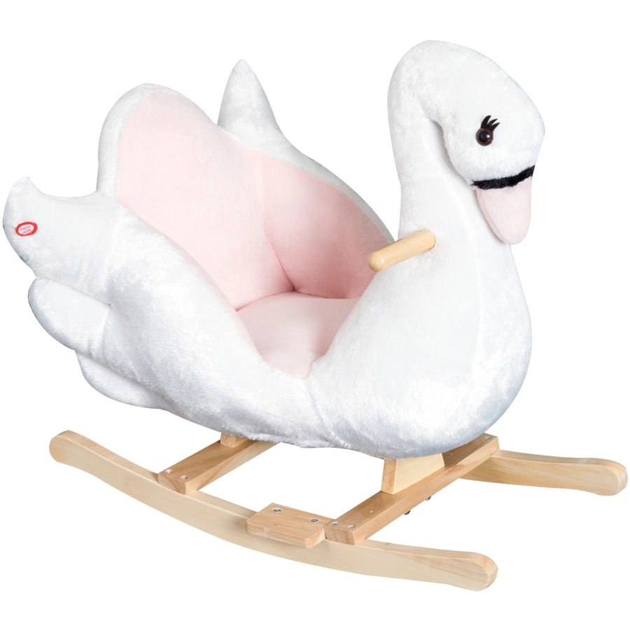 HOMCOM Kinder Schaukelwippe als Schwan rosa, weiß