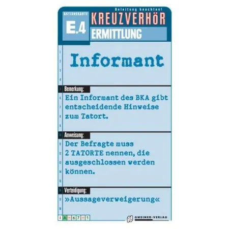Gmeiner Spiel Kreuzverhör Krimi-Kartenspiel für zwei Ermittler