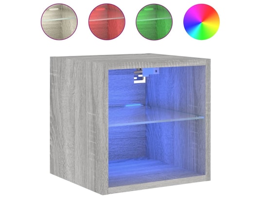 VIDAXL - Elément suspendu Meubles tv muraux et lumières led 2pcs sonoma gris 30x28,5x...