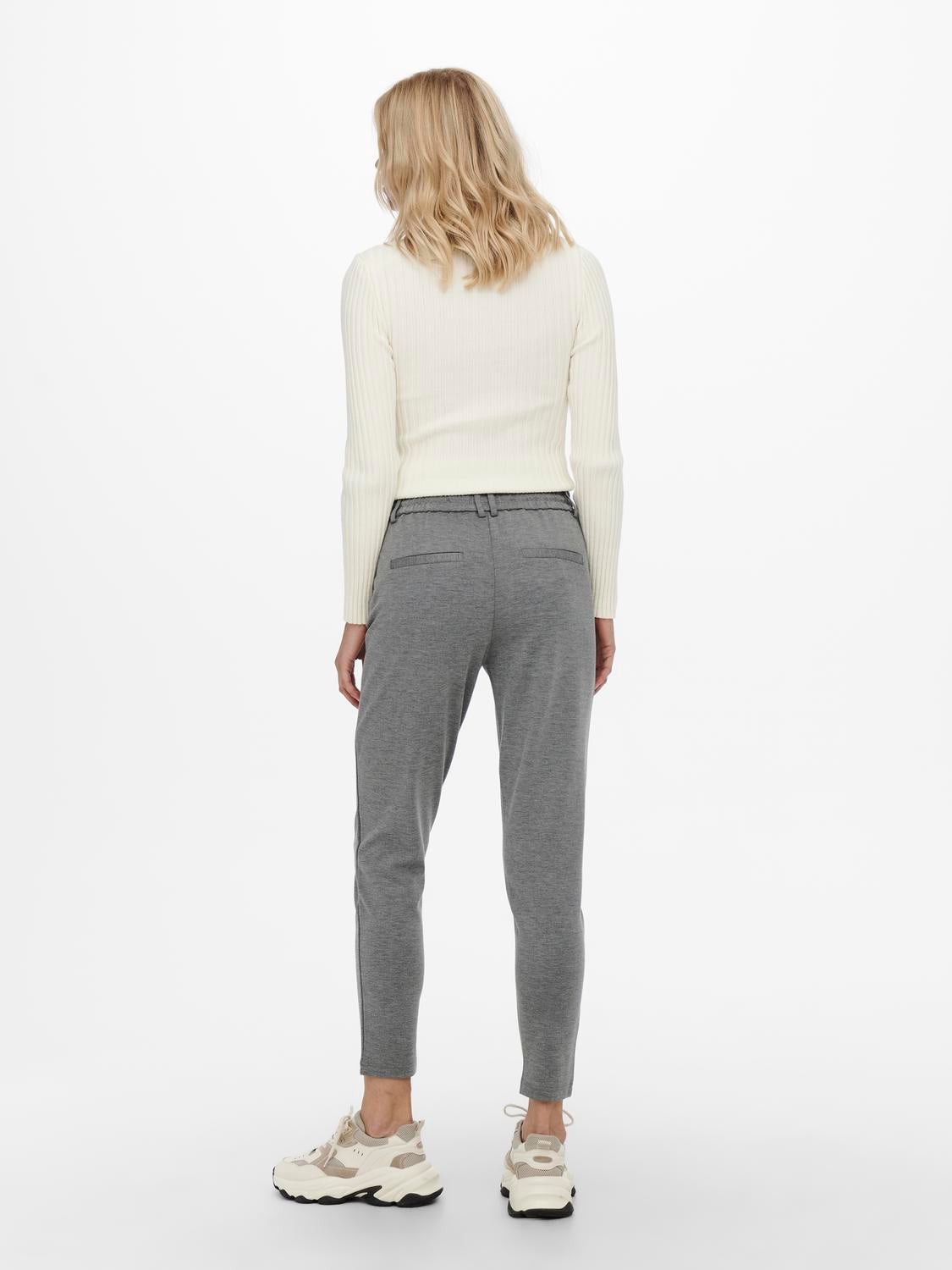 ONLPOPTRASH Mittlere Taille Normal geschnitten Klassische Hose Medium Grey Melange